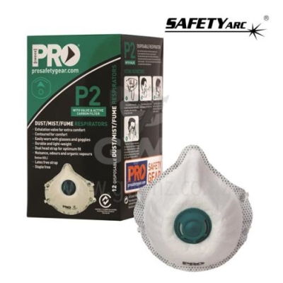 Disposable Respirator P2 with Valve and Active Carbon Filter - (12/Box)