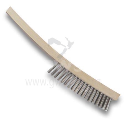 Wire Brush 4 Row Stainless Steel Wooden Handle