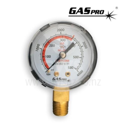 GASpro Gauge 4000 KPA / 580PSI Acetylene